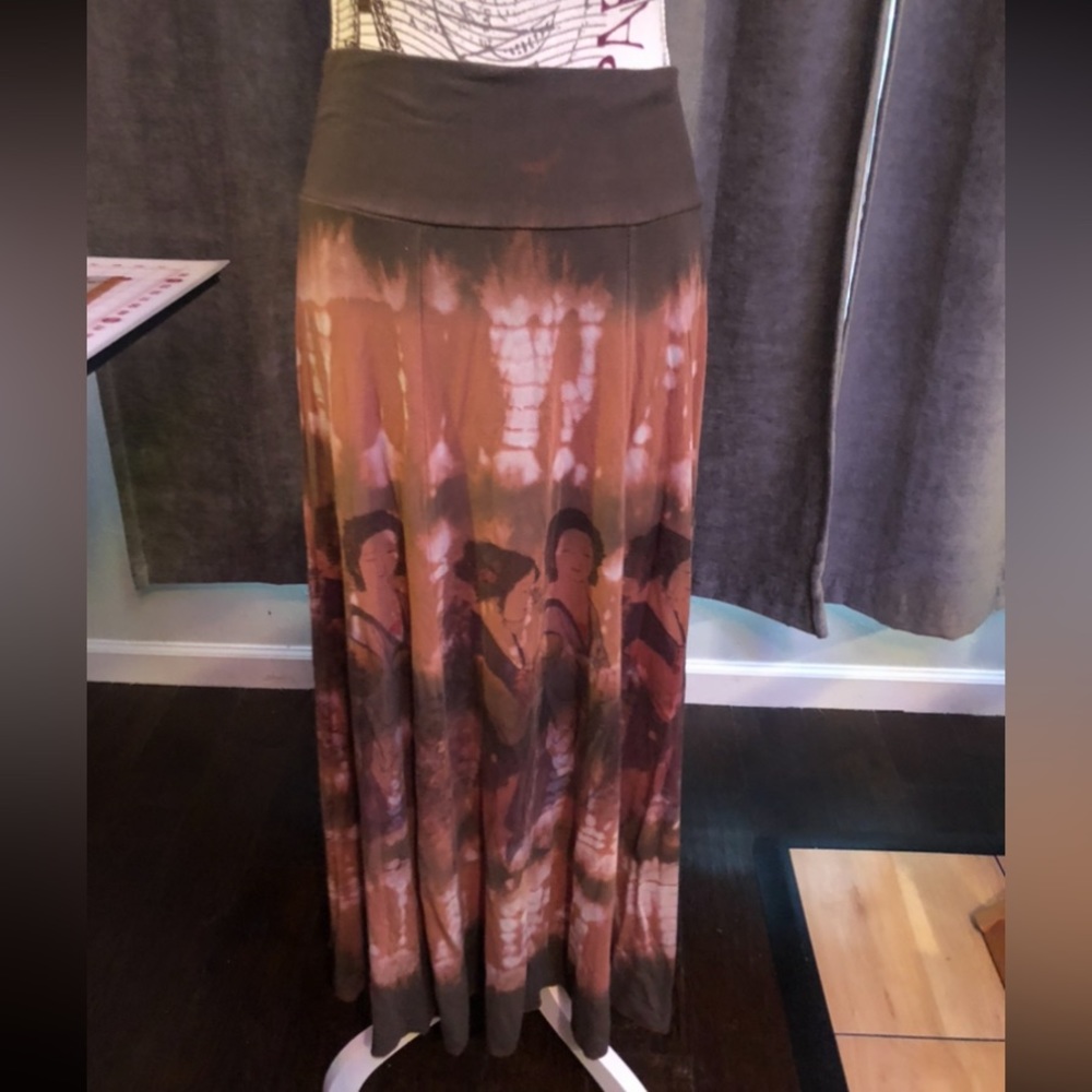 Hand dyed geisha maxi skirt